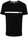BOSS MEN RN Contrast Logo Slim-fit T-shirt Black - MAISONDEFASHION.COM