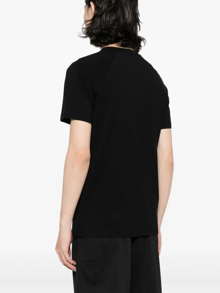 BOSS MEN RN Contrast Logo Slim-fit T-shirt Black - MAISONDEFASHION.COM
