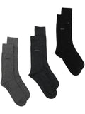 BOSS MEN Three-pack Regular-Length Cotton Socks Open Miscellaneous - MAISONDEFASHION.COM