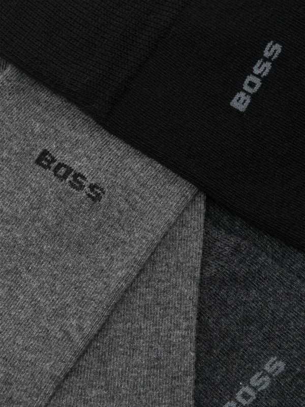 BOSS MEN Three-pack Regular-Length Cotton Socks Open Miscellaneous - MAISONDEFASHION.COM