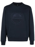 BOSS MEN X Porsche Soleri Logo Embroidery Sweatshirt Dark Blue - MAISONDEFASHION.COM