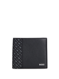 BOSS MEN Monogram Structured Coin Wallet Black - MAISONDEFASHION.COM