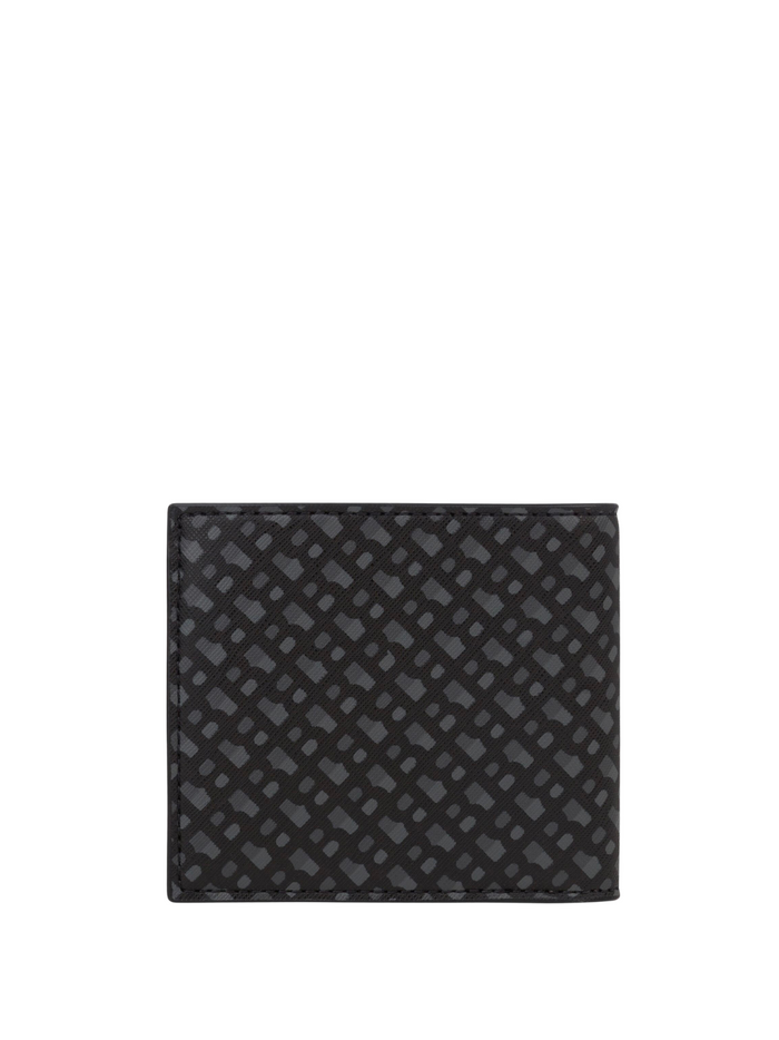 BOSS MEN Monogram Structured Coin Wallet Black - MAISONDEFASHION.COM