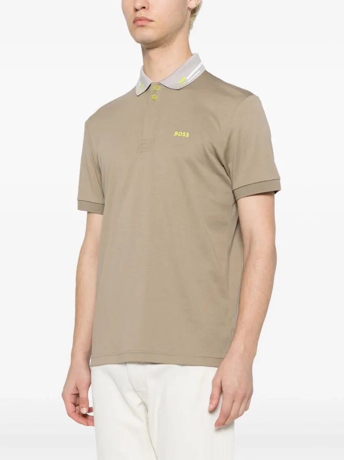 BOSS MEN Paddy 1 Short Sleeved Polo Shirt Light Pastel Green - MAISONDEFASHION.COM