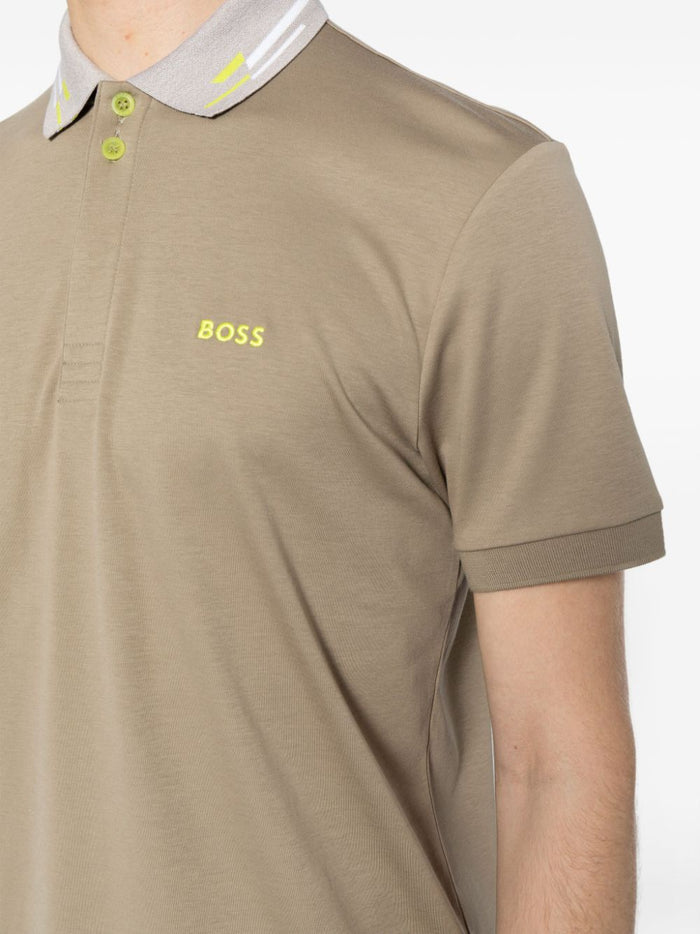 BOSS MEN Paddy 1 Short Sleeved Polo Shirt Light Pastel Green - MAISONDEFASHION.COM