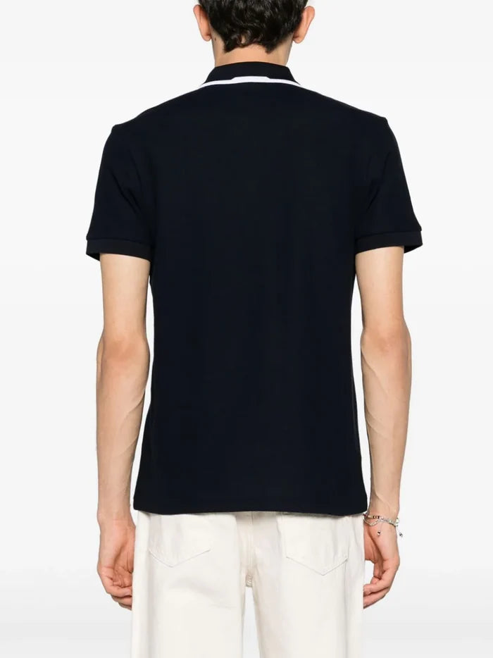 BOSS Paddy 2 Logo Print Pique Polo Shirt Dark Blue - MAISONDEFASHION.COM