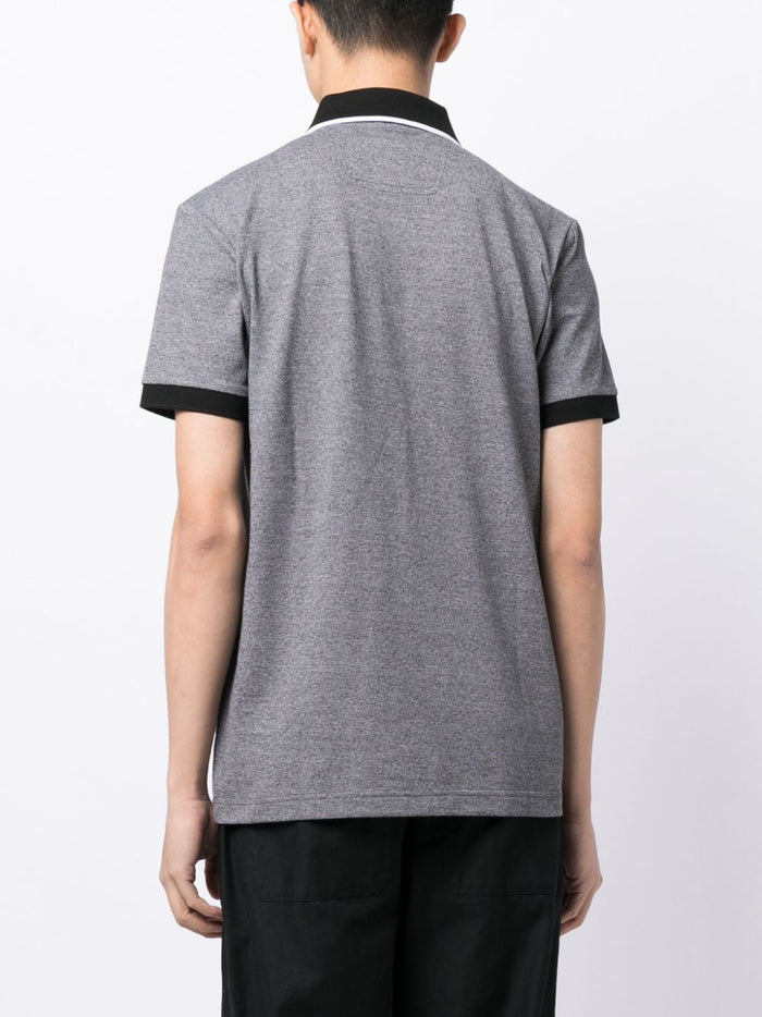 BOSS MEN Paddy 3 Embroidered-logo Short-sleeved Polo Shirt Grey/Black - MAISONDEFASHION.COM