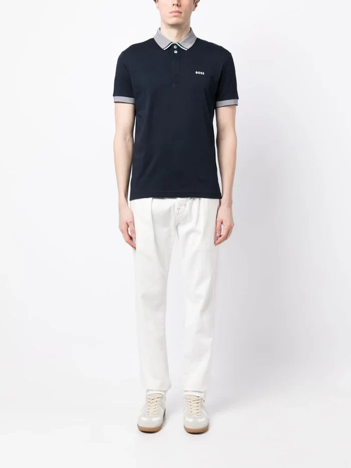 BOSS Paddy Polo Shirt Dark Blue - MAISONDEFASHION.COM