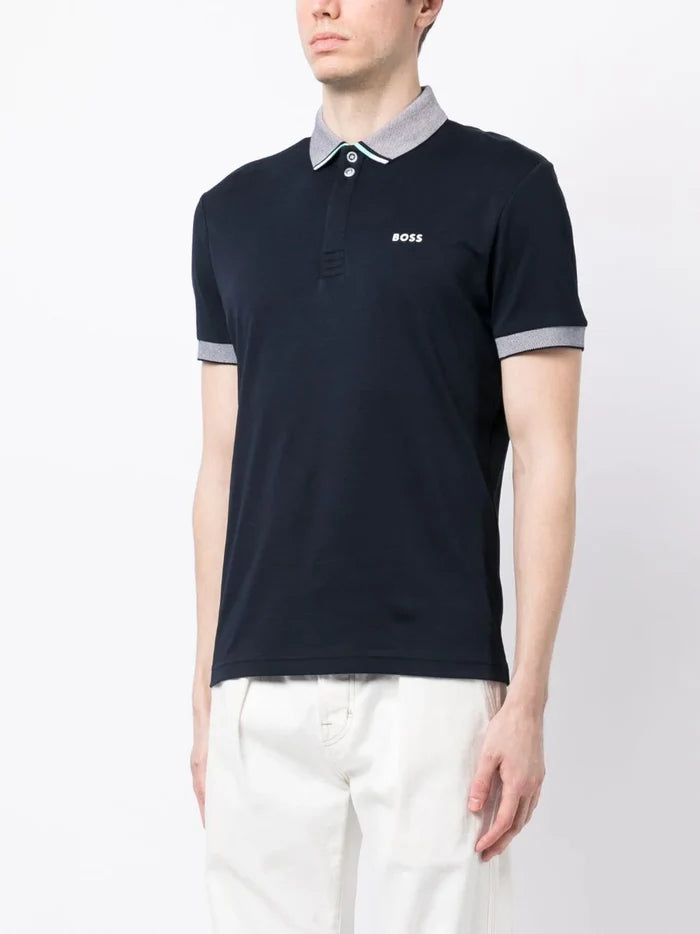 BOSS Paddy Polo Shirt Dark Blue - MAISONDEFASHION.COM