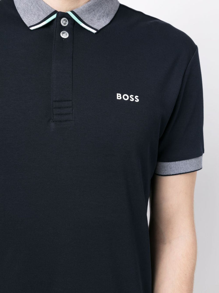 BOSS Paddy Polo Shirt Dark Blue - MAISONDEFASHION.COM