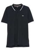 BOSS Parlay 190 Cotton-Piqué Polo Shirt With Contrast Tipping Dark Blue - MAISONDEFASHION.COM