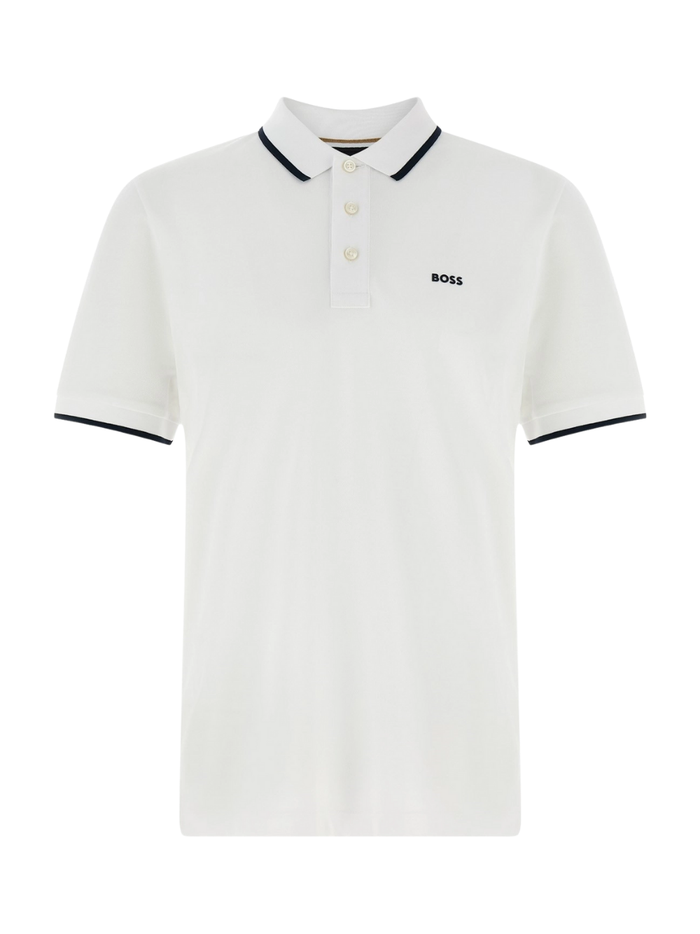 BOSS Parlay 190 Cotton-Piqué Polo Shirt With Contrast Tipping Natural - MAISONDEFASHION.COM