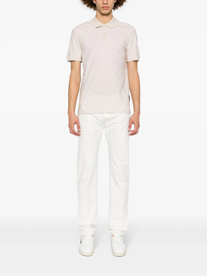 BOSS MEN Parlay 280 Short Sleeve Polo Shirt Beige - MAISONDEFASHION.COM