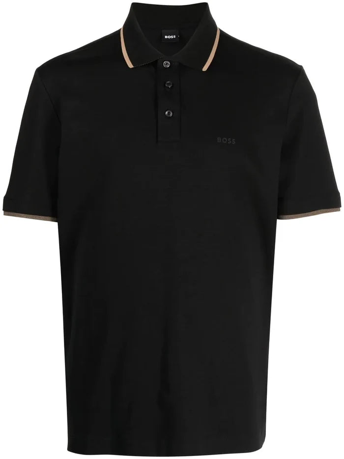 BOSS Parlay Polo Shirt Black - MAISONDEFASHION.COM