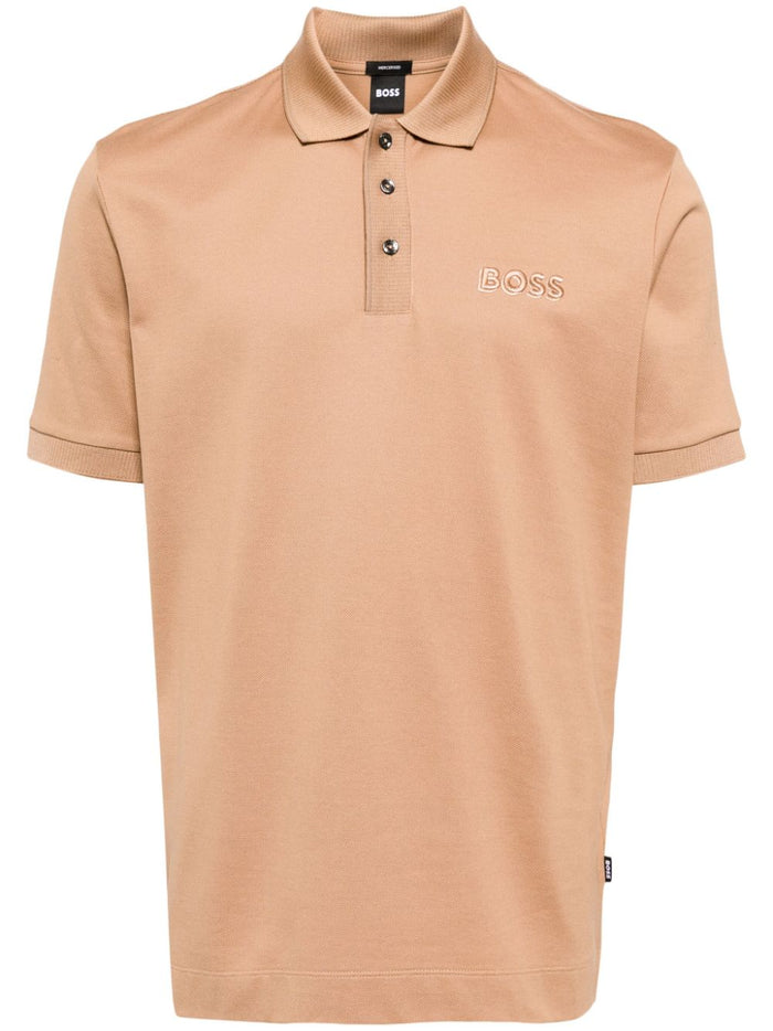 BOSS Parlay Short Sleeves Polo Shirt Medium Beige - MAISONDEFASHION.COM