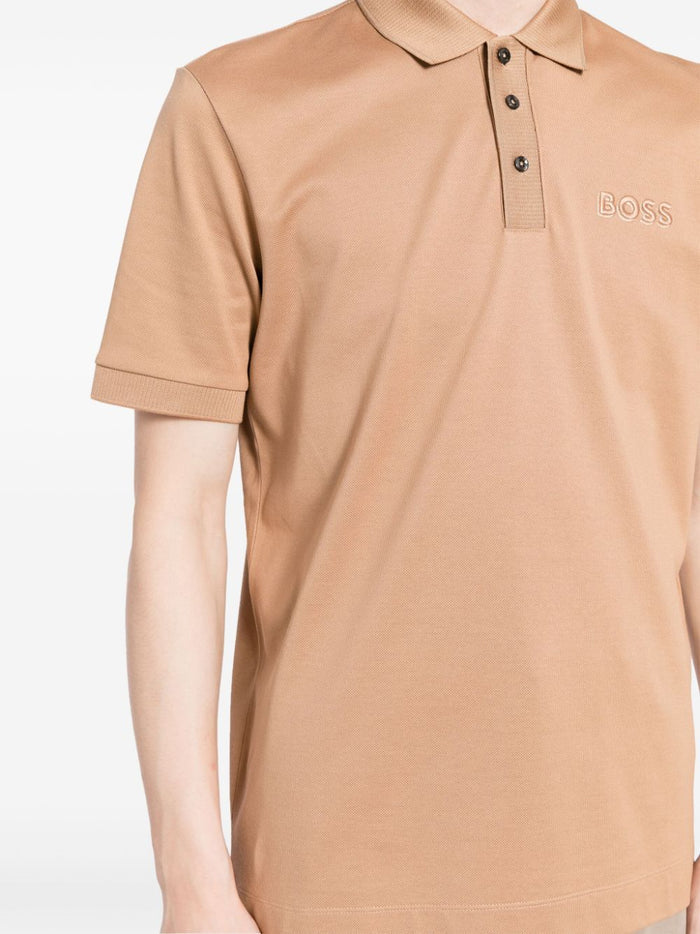BOSS Parlay Short Sleeves Polo Shirt Medium Beige - MAISONDEFASHION.COM