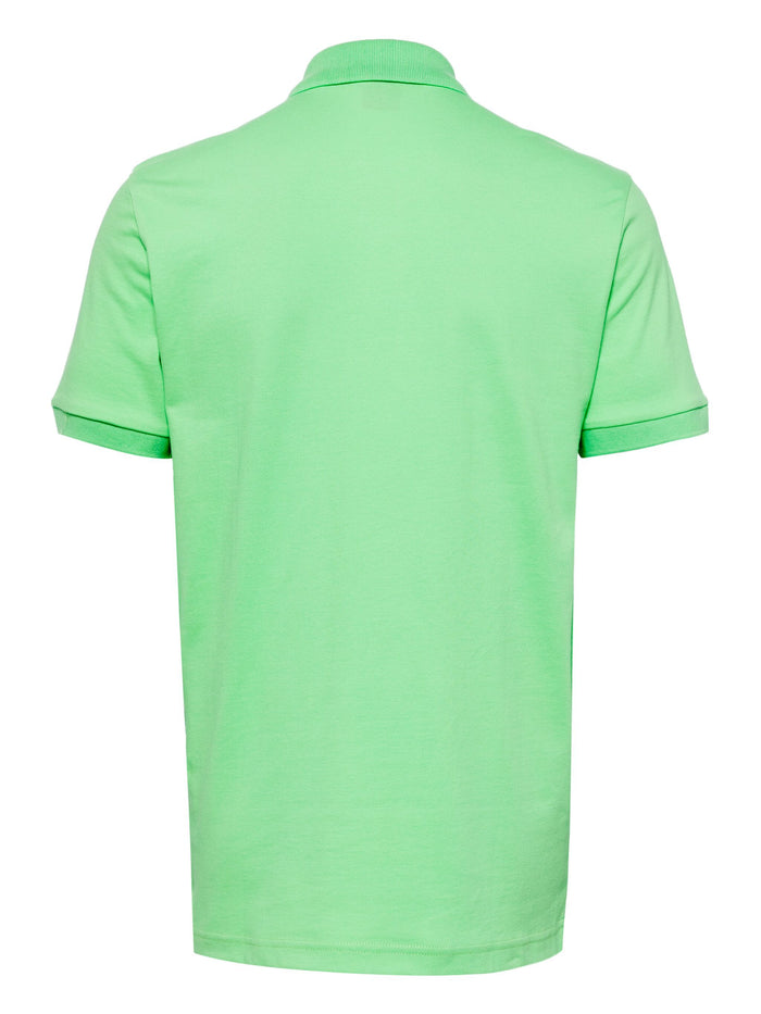 BOSS Passenger Logo Patch Pique Polo Shirt Bright Green - MAISONDEFASHION.COM