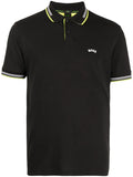 BOSS Paul Curved Polo Shirt Black - MAISONDEFASHION.COM