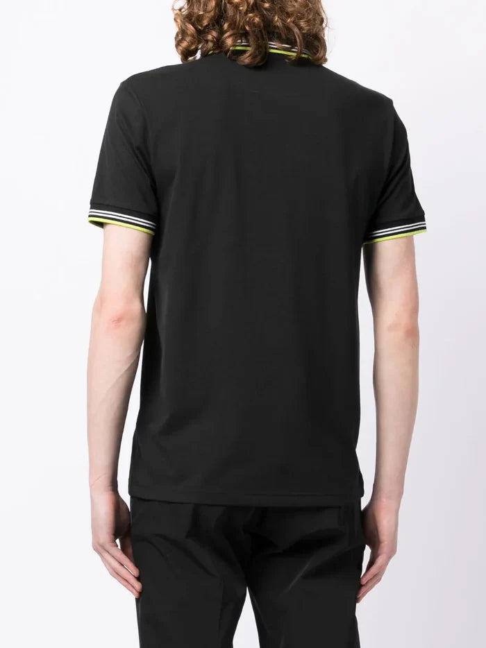 BOSS Paul Curved Polo Shirt Black - MAISONDEFASHION.COM