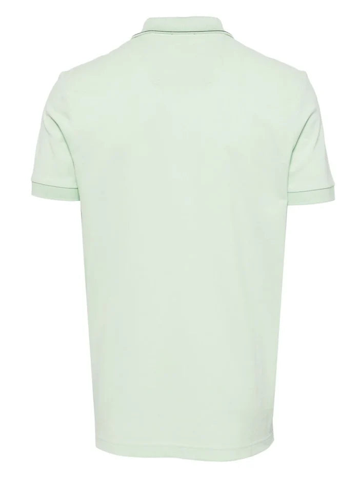 BOSS Paule 4 Logo Patch Pique Polo Shirt Open Green - MAISONDEFASHION.COM