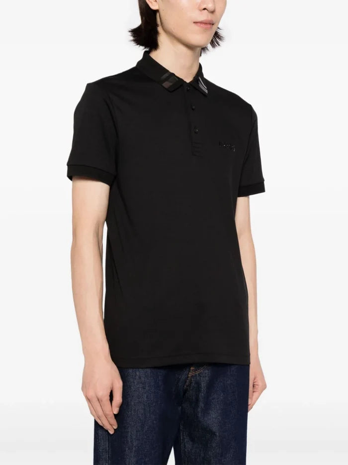 BOSS MEN Paule Mirror Slim-Fit Polo Shirt Black - MAISONDEFASHION.COM