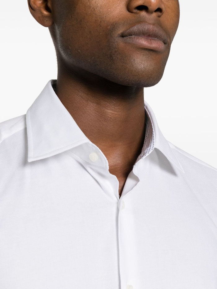 BOSS MEN Regular-Fit Long-Sleeved Shirt White - MAISONDEFASHION.COM