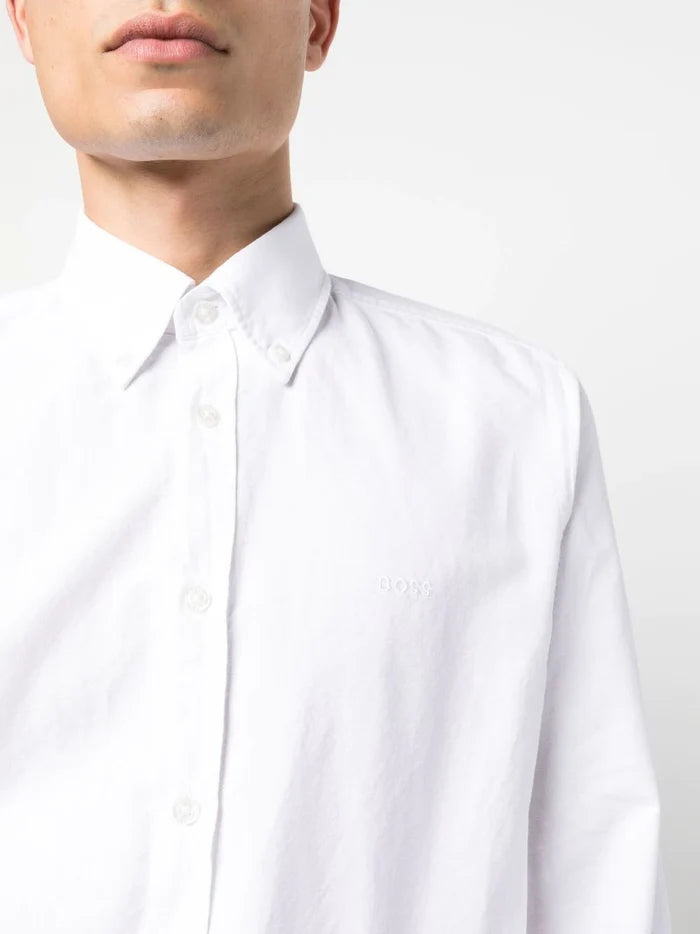BOSS Rickert Shirt White - MAISONDEFASHION.COM