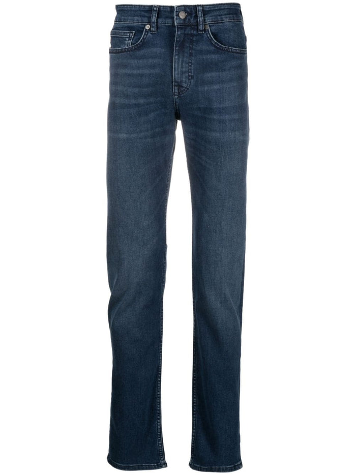 BOSS MEN Skinny Mid-waist Jeans Navy - MAISONDEFASHION.COM