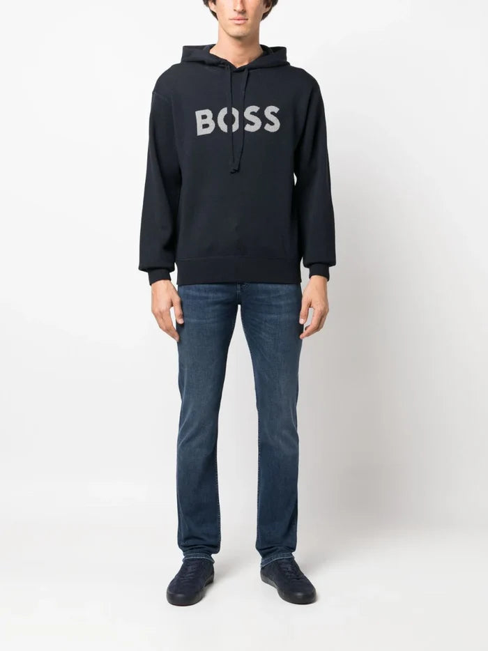 BOSS MEN Skinny Mid-waist Jeans Navy - MAISONDEFASHION.COM