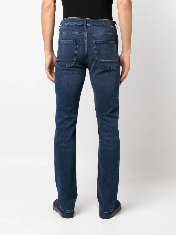 BOSS MEN Skinny Mid-waist Jeans Navy - MAISONDEFASHION.COM