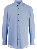 BOSS MEN Slim-Fit Hank Kent Monogram-Pattern Button-Up Shirt Light Blue - MAISONDEFASHION.COM