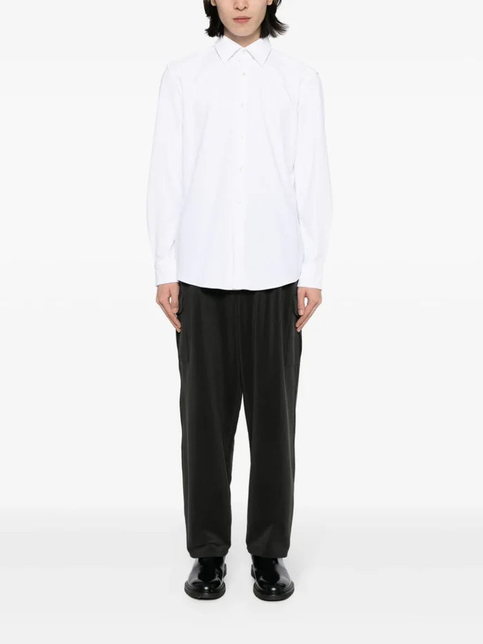 BOSS MEN Slim-Fit Hank Kent Patterned-Jacquard Button-Up Shirt White - MAISONDEFASHION.COM