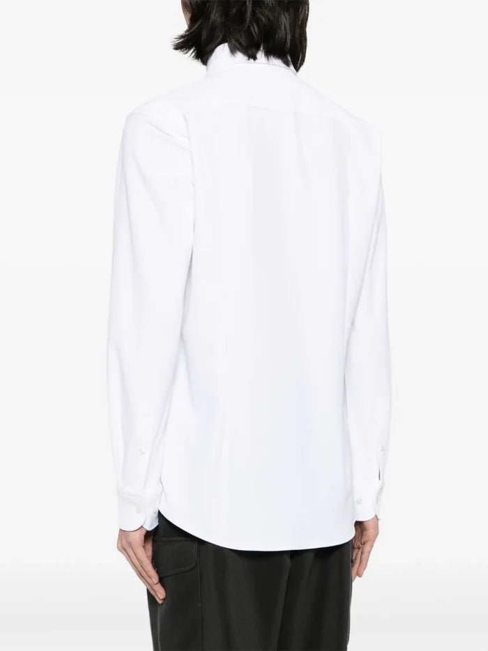 BOSS MEN Slim-Fit Hank Kent Patterned-Jacquard Button-Up Shirt White - MAISONDEFASHION.COM
