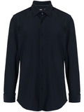 BOSS MEN Slim-Fit Hank Kent Shirt Dark Blue - MAISONDEFASHION.COM