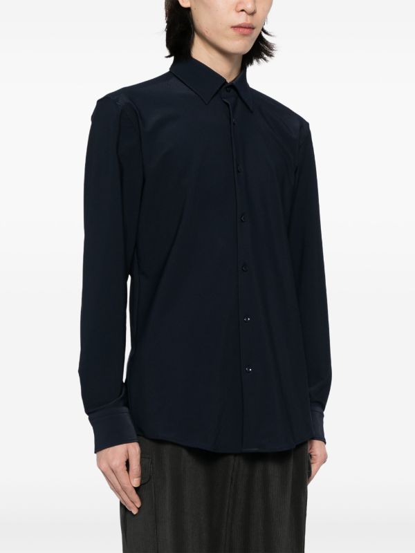 BOSS MEN Slim-Fit Hank Kent Shirt Dark Blue - MAISONDEFASHION.COM