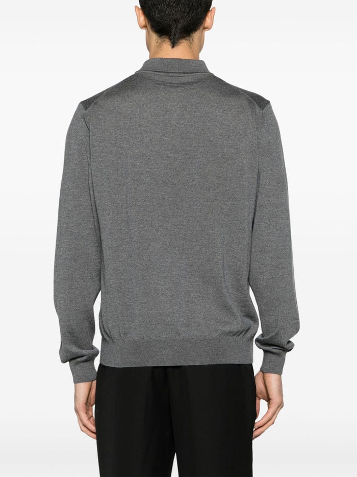 BOSS MEN Straight-fit Bono-L Long-sleeved Polo Shirt Medium Grey - MAISONDEFASHION.COM