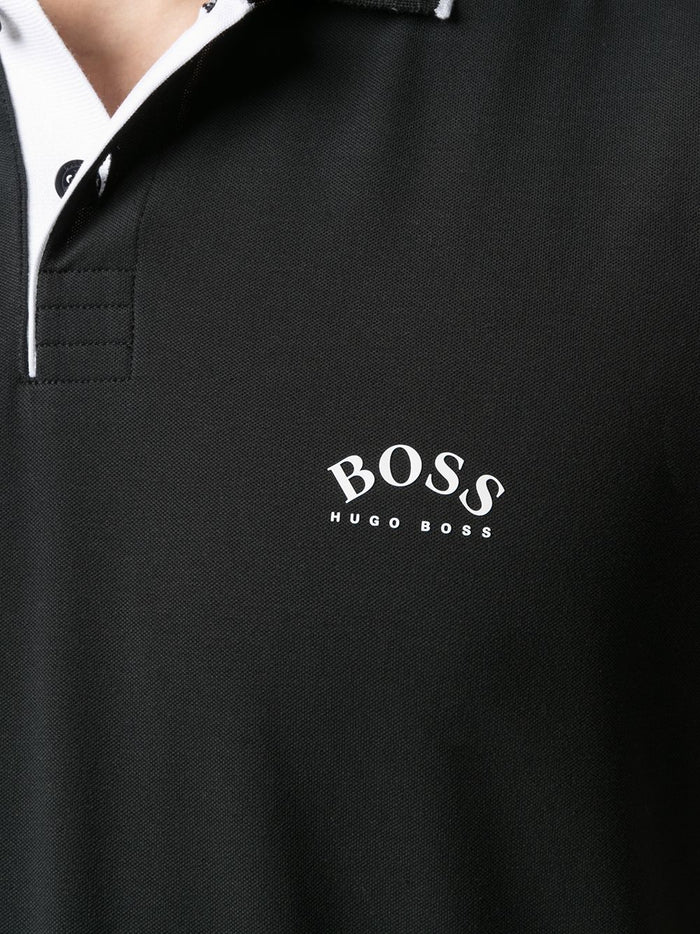 BOSS Stretch-piqué slim-fit polo shirt Black - MAISONDEFASHION.COM