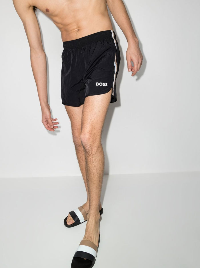 BOSS Swim Shorts Black - MAISONDEFASHION.COM