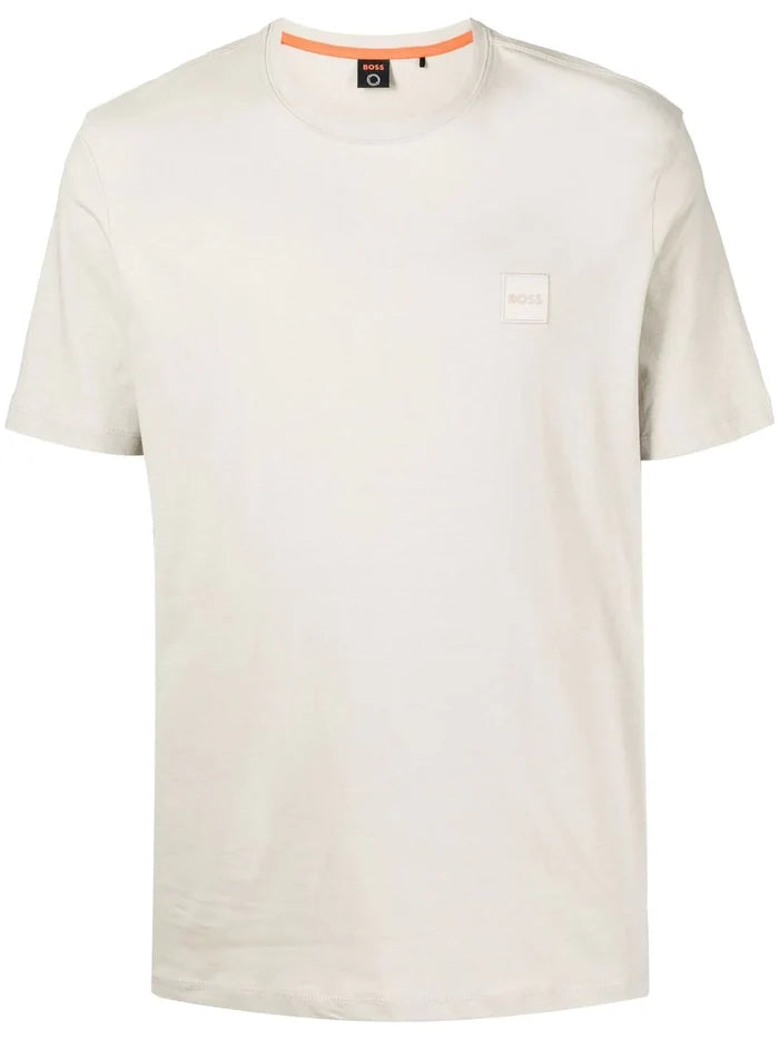 BOSS Tales Logo-patch T-shirt Light Beige - MAISONDEFASHION.COM