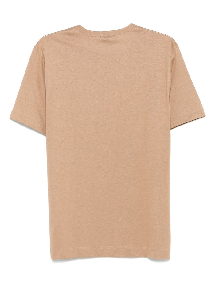 Back view of the BOSS Thompson 50 Cotton T-Shirt in Light Brown, showcasing its minimalist design and tailored fit.