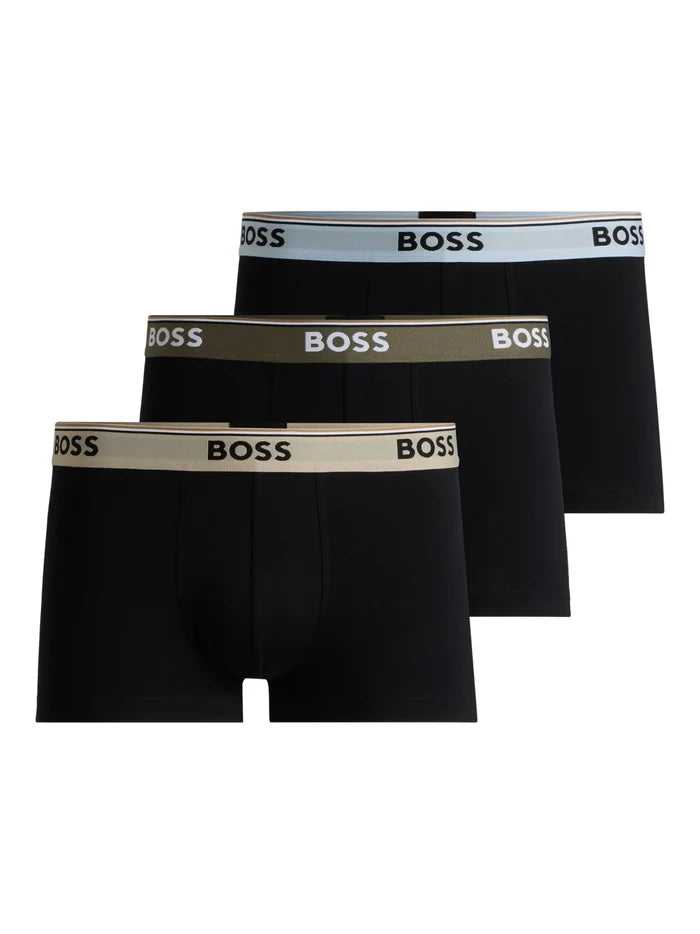 BOSS Three-pack Logo-Waistband Boxers Open Miscellaneous - MAISONDEFASHION.COM