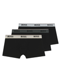 BOSS Three-Pack Of Logo-Waistband Trunks In Stretch Cotton Patterned - MAISONDEFASHION.COM