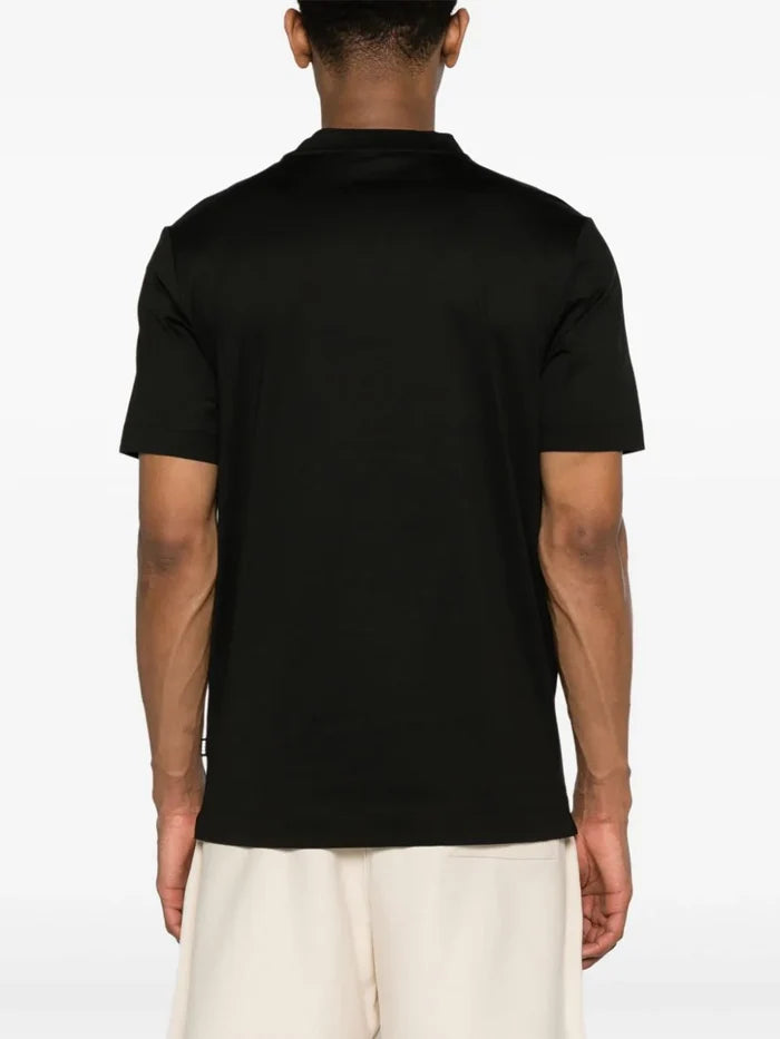 BOSS MEN Tiburt Crewneck Short-Sleeves Embroidered-Logo Cotton T-Shirt Black - MAISONDEFASHION.COM