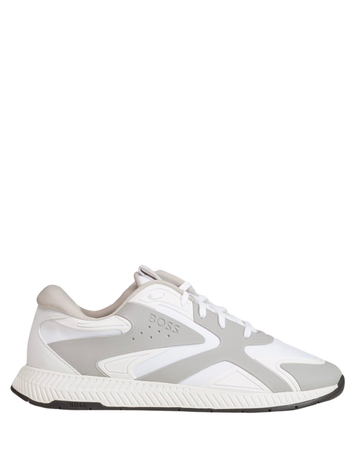 BOSS Titanium Runn Trainers Open White - MAISONDEFASHION.COM