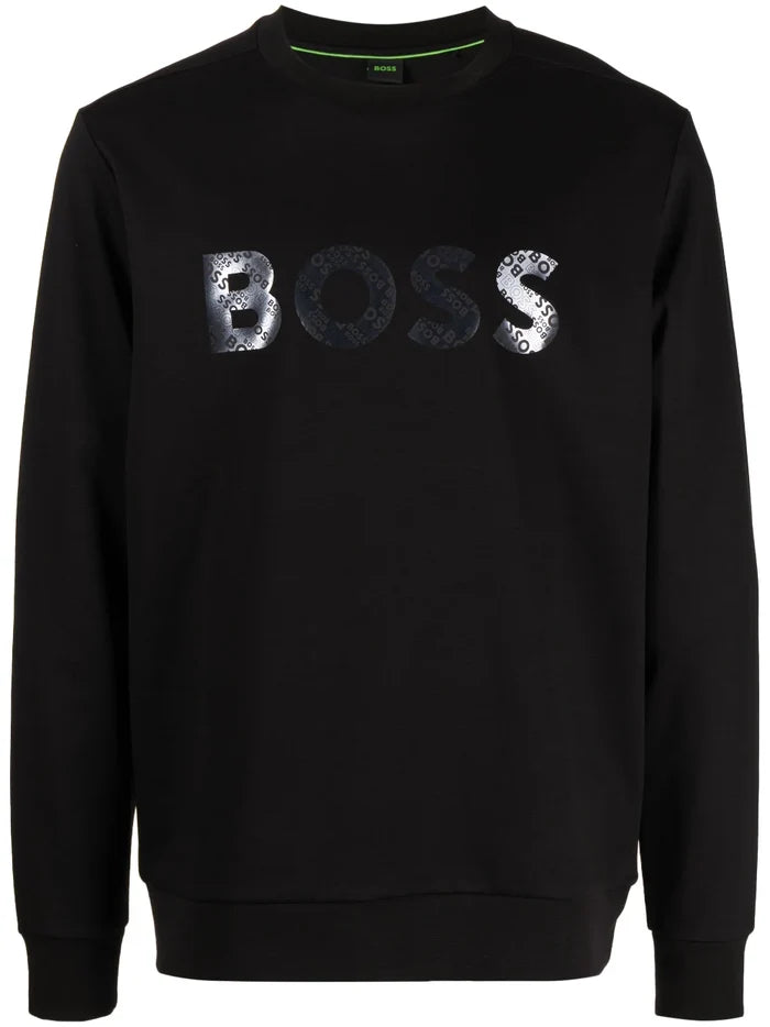 BOSS Cotton Sweatshirt Black - MAISONDEFASHION.COM