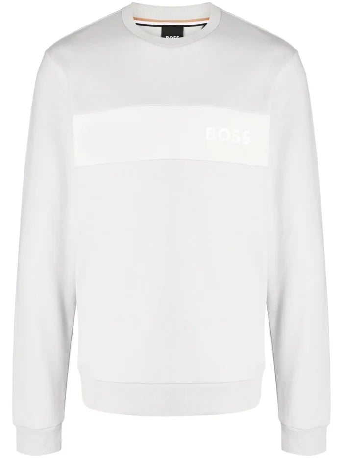BOSS MEN Tracksuit Sweatshirt Light Grey - MAISONDEFASHION.COM