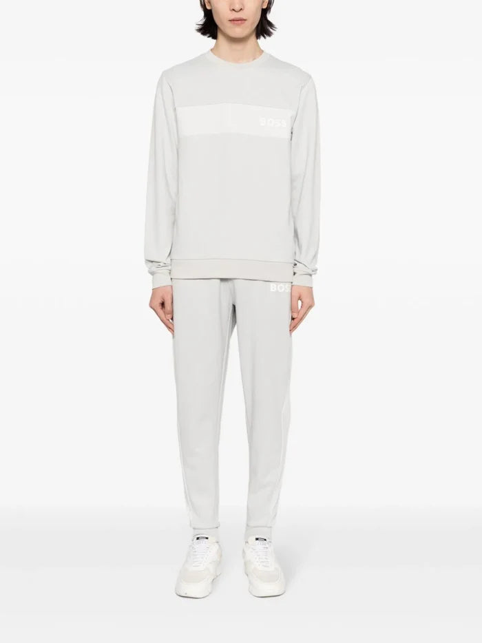 BOSS MEN Tracksuit Sweatshirt Light Grey - MAISONDEFASHION.COM
