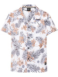 BOSS Tropical Floral-Print Beach Shirt White/Multi - MAISONDEFASHION.COM