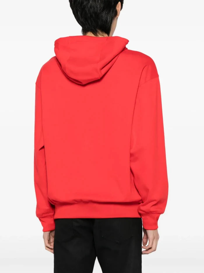 BOSS UNISEX  Logo Print Regular-Fit Sullivan Drawstring Hoodie Bright Red - MAISONDEFASHION.COM
