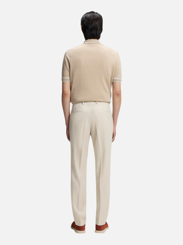 BOSS Virgin-wool Slim-fit Trousers Open Beige - MAISONDEFASHION.COM